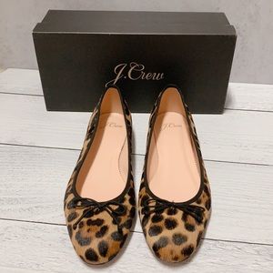 J.Crew Kiki ballet flats in leopard calf hair Sz 7